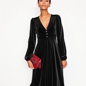Boden Black Jocelyn Velvet Dress